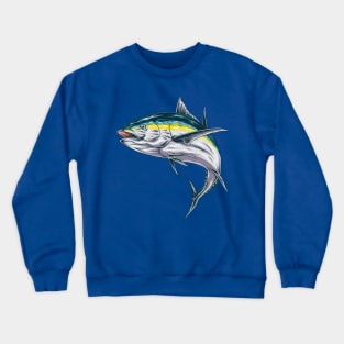 Yellow Blue Tuna Fish Crewneck Sweatshirt